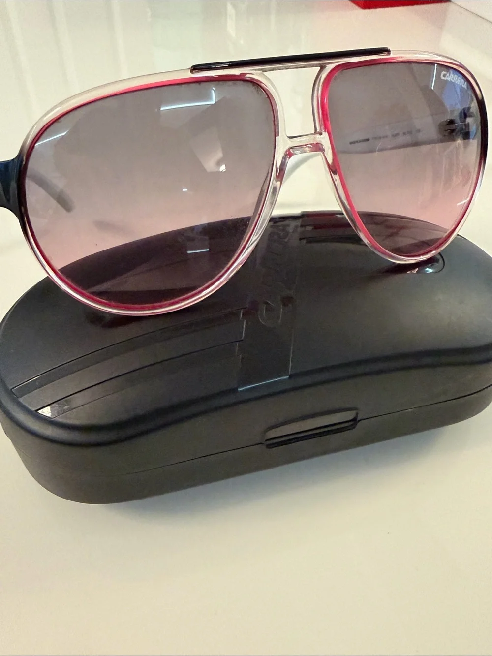 Carrera Aviator Sunglasses in Pink and Black Gradient- Authentic